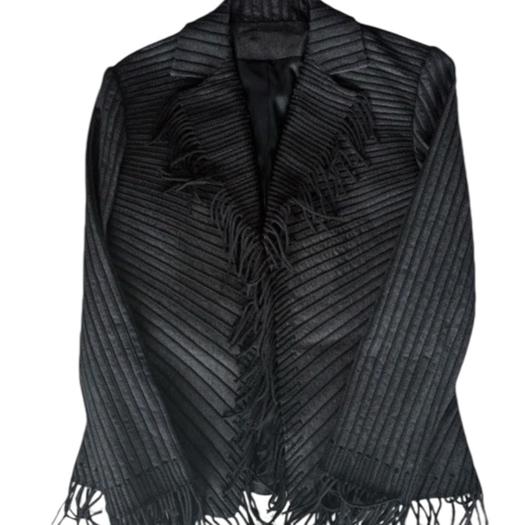 Unique Black Fringe Jacket – Size Small - Picture 1 of 6